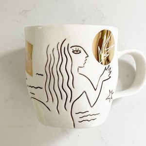 2013 Starbucks mug, Bone China, mermaid, gold accents, ocean